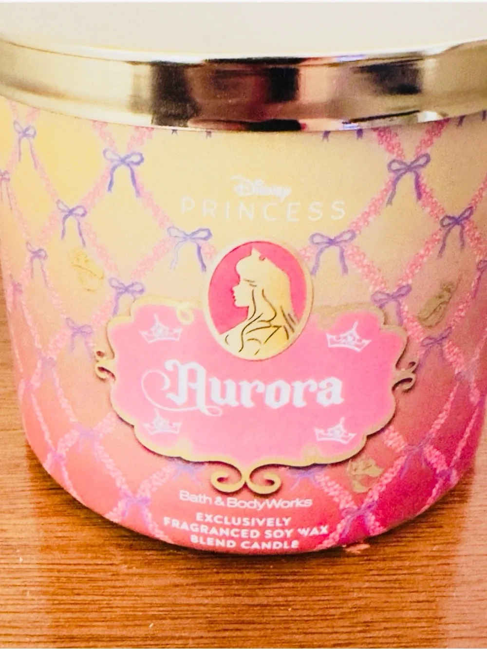 Bath & Body Works Aurora Decorative Pink and Gold Jar Candle